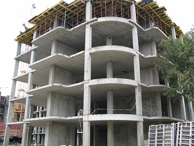 Устройство железо-бетонного каркаса 6 этажа. Секция А